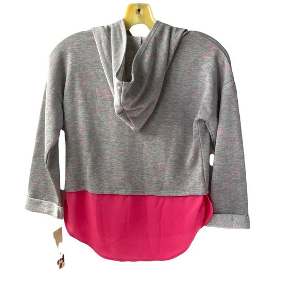 Hoodie Junior's Shirt Layered Look Rhinestone Heart by Speechless Medium - Picture 2 of 9